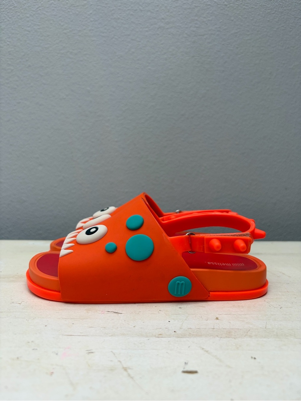 Mini Melissa Orange Mini Beach Slide Sandals Size 12